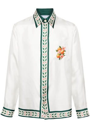 Casablanca Oranges En Fleur silk shirt - White