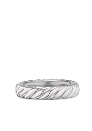 David Yurman 18kt white gold Sculpted Cable band ring - Silver