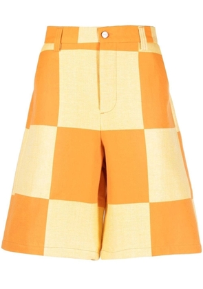 Jacquemus checkerboard-print knee-length shorts - Yellow