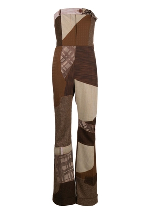 Moschino patchwork-design virgin wool jumpsuit - Neutrals