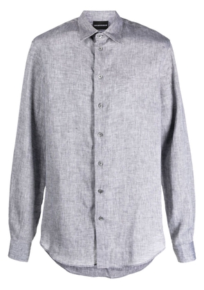 Emporio Armani long-sleeved linen shirt - Grey