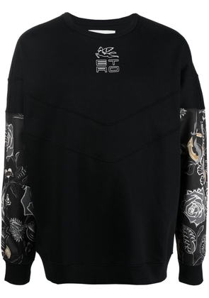 ETRO floral-print long-sleeve sweatshirt - Black