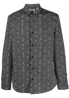Versace Jeans Couture logo-print striped shirt - Black