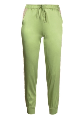 Carine Gilson lace-panelled track pants - Green