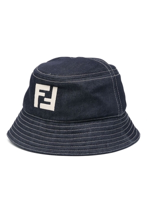 FENDI FF-motif denim bucket hat - Blue