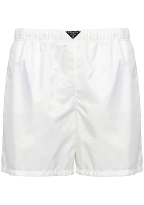 Prada triangle-logo swim shorts - White