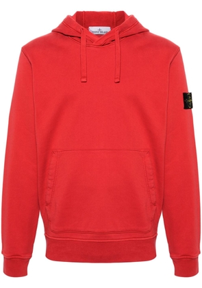Stone Island Compass-badge cotton hoodie - Red