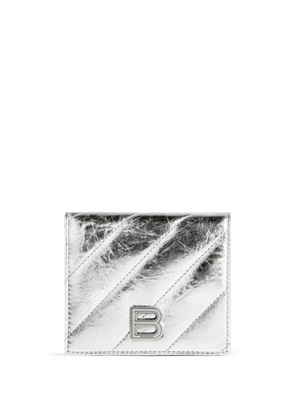 Balenciaga logo-plaque leather wallet - Silver