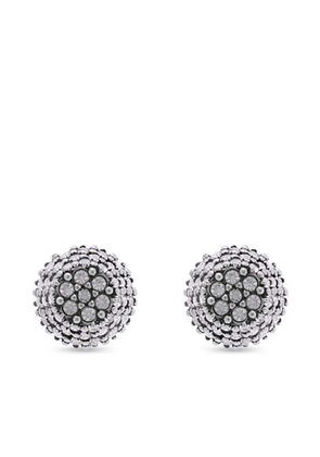 Balenciaga crystal double-stud earrings - Silver
