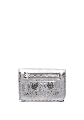 Balenciaga Le Cagole metallic mini wallet - Silver