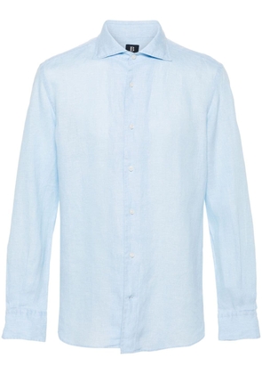 Boggi Milano mélange-effect linen shirt - Blue