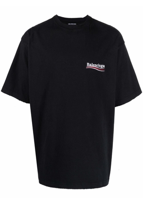 Balenciaga logo-embroidered oversize T-shirt - Black