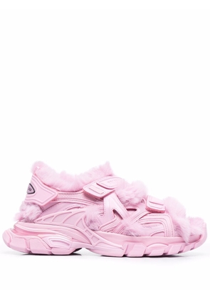 Balenciaga faux-fur Track sandals - Pink