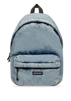 Balenciaga washed denim backpack - Blue
