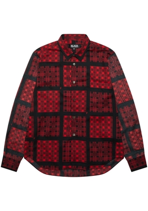Black Comme Des Garçons check-print long-sleeve shirt - Red