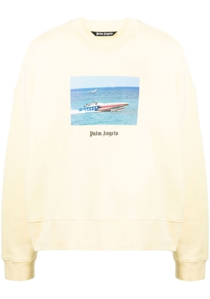 Palm Angels Getty Speedboat-print sweatshirt - Yellow
