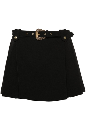 Versace Jeans Couture logo-engraved pleated mini skirt - Black