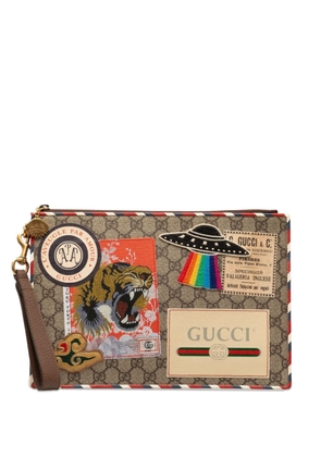 Gucci Pre-Owned 2015-2022 GG Supreme Courrier clutch bag - Brown