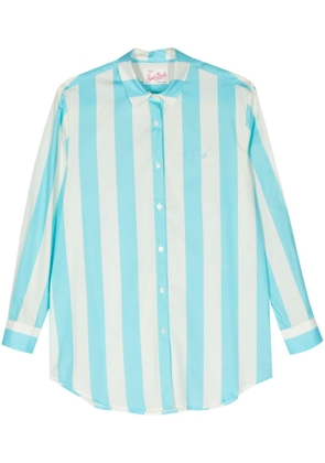 MC2 Saint Barth logo-embroidered striped shirt - Blue