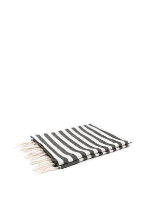 MC2 Saint Barth fringed striped beach towel - Black