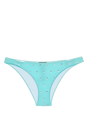 Dsquared2 crystal-embellished velvet bikini bottom - Blue