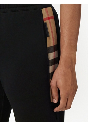 Burberry check-panelled track pants - Black