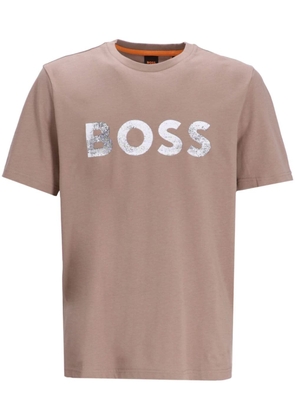 BOSS logo-print T-shirt - Brown