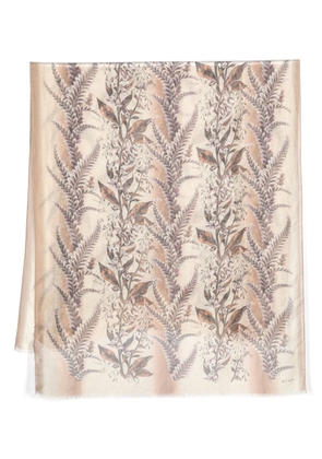 ETRO floral-print frayed scarf - Brown