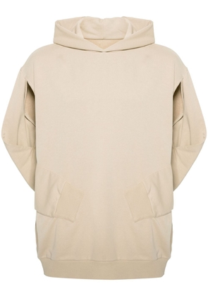 MM6 Maison Margiela sleeveless cotton-blend hoodie - Neutrals