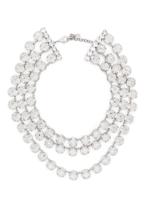 Moschino crystal-embellished draped necklace - Silver