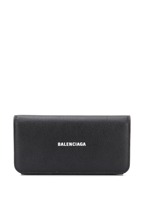 Balenciaga logo-print leather wallet - Black