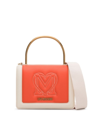 Love Moschino logo-embroidered tote bag - Orange