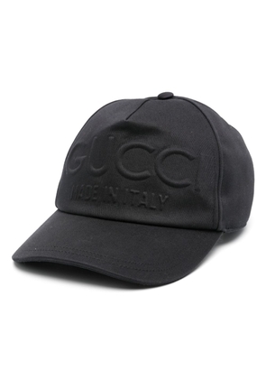 Gucci embossed-logo cotton cap - Black