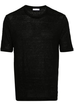 Cruciani crew-neck linen T-shirt - Black