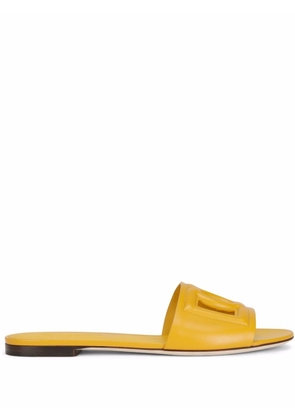 Dolce & Gabbana DG-logo leather sandals - Yellow