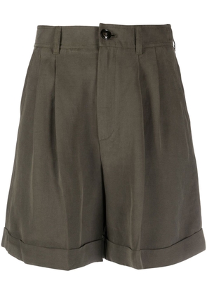 Woolrich pleated turn-up shorts - Green