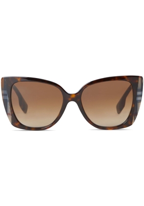 Burberry logo-print oversize-frame sunglasses - Brown