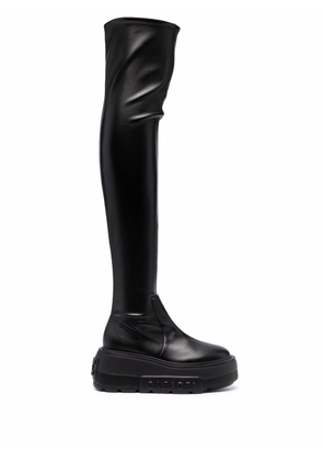 Casadei C-Chain thigh-high boots - Black