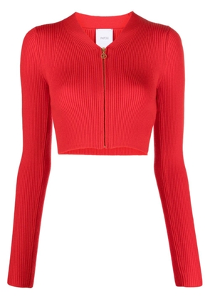 Patou zip-fastening cropped cardigan - Red