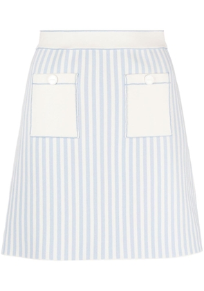SANDRO contrast-stitch striped miniskirt - Blue