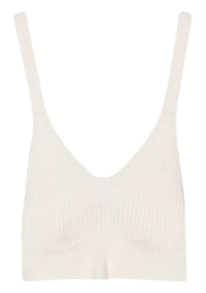 AERON Joan cropped knitted bralette - White