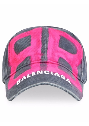 Balenciaga BB spray-paint baseball cap - Grey