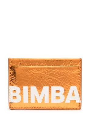 Bimba y Lola logo-print leather card holder - Orange