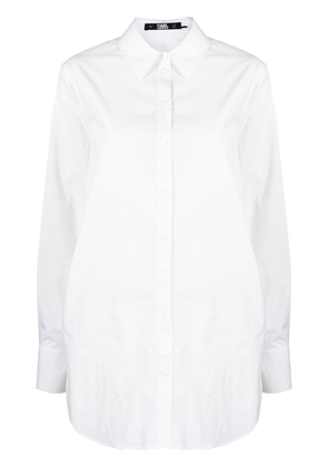 Karl Lagerfeld open back-tie longline shirt - White