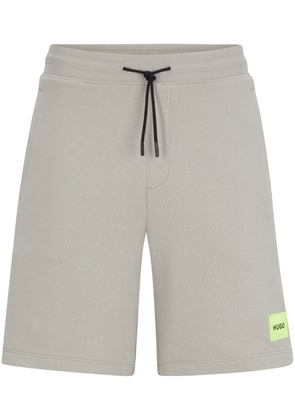HUGO logo-print cotton track shorts - Grey