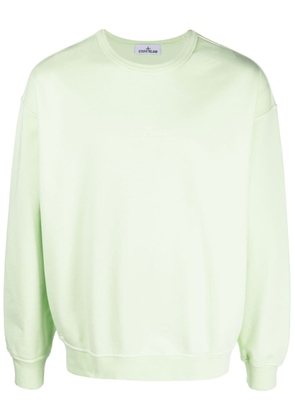Stone Island embroidered-logo cotton sweatshirt - Green