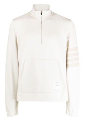 Thom Browne 4-Bar stripe half-zip sweatshirt - Neutrals