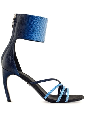 Ferragamo faded-effect 85mm leather sandals - Blue