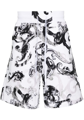 Versace Jeans Couture Watercolour Couture-print track shorts - White