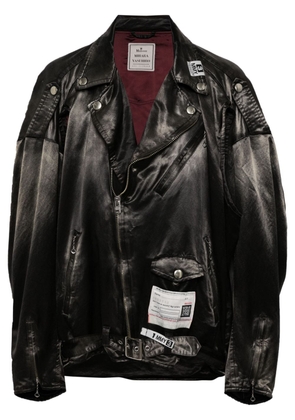 Maison MIHARA YASUHIRO Raiders satin-weave biker jacket - Black